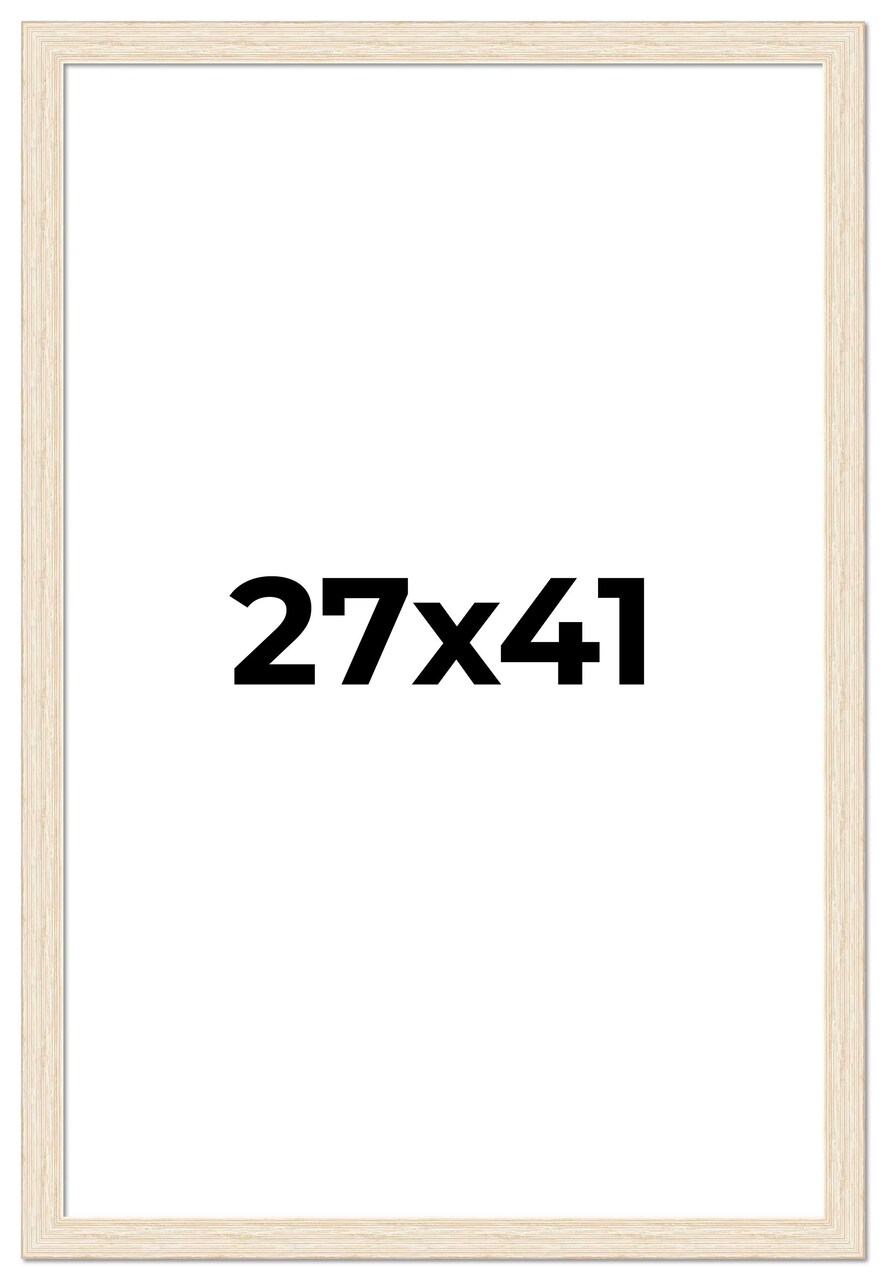 27x41 Wide Barnwood Picture Frame with UV-Resistant Acrylic & Acid Free Backing, Available in 6 Paint Finishes - Grey, Brown, White, and Black